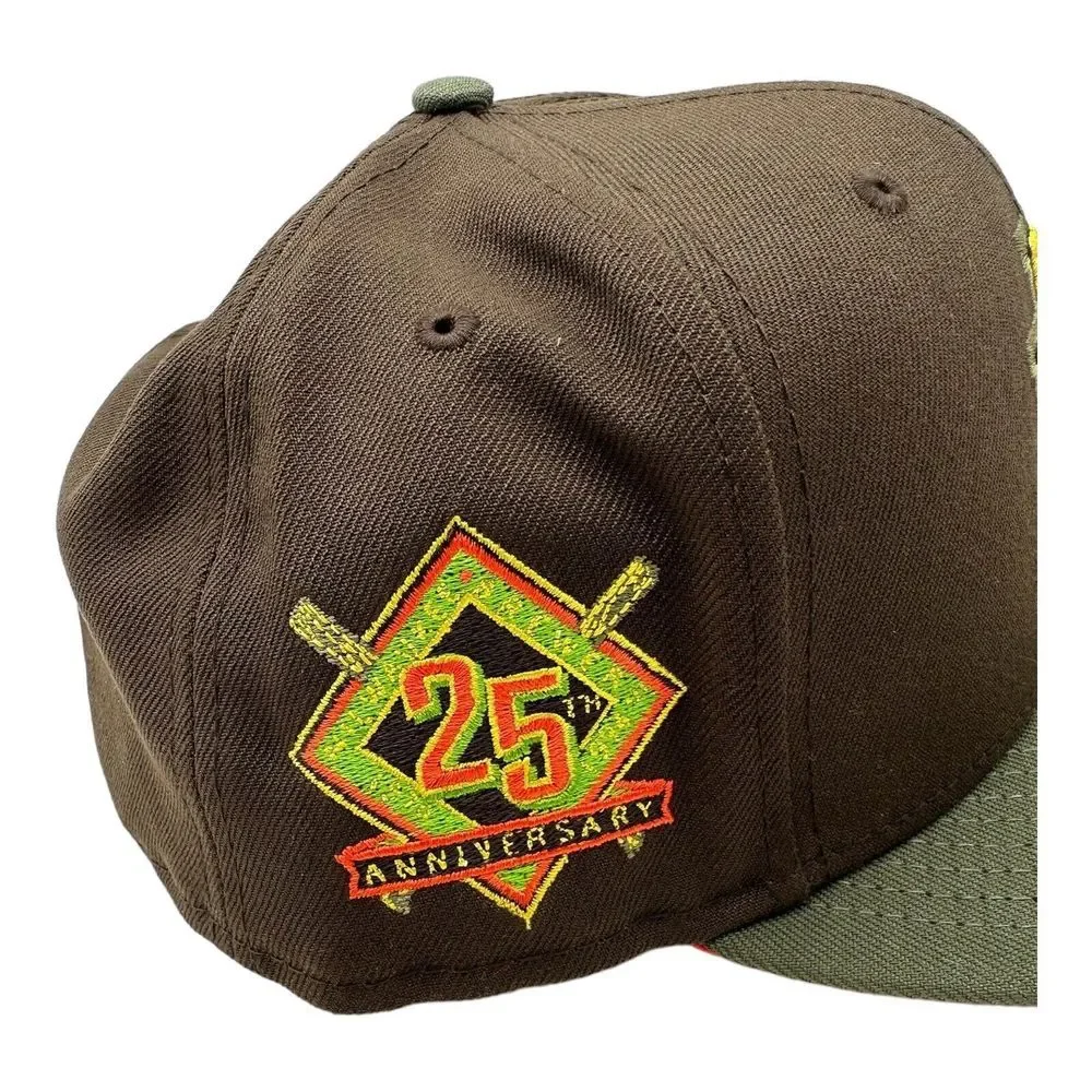 NWT New Era 59Fifty Milwaukee Brewers 25th Anniversary Hat Cap Green Brown Sz 8